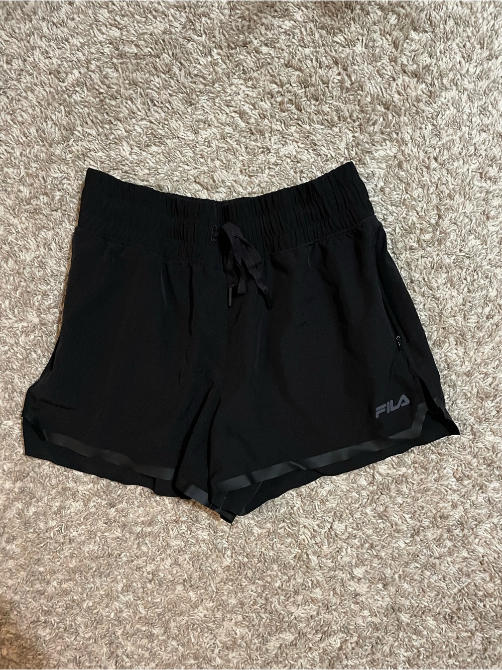 Fila Black Women's Athletic Shorts with Elastic Waist